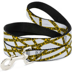 Dog Leash - Police Line White/Yellow