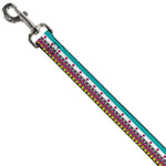 Dog Leash - Aztec 14 Seafoam Green/White/Pink/Lime Green/Black