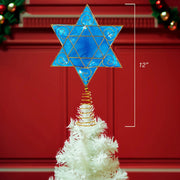 Kurt Adler Battery-Operated Hanukkah Tree Topper with LED Lights