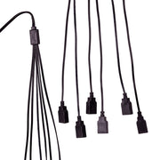 Kurt Adler 6-Foot USB Power Extension Cord+ with Black Wire and 6 Ports