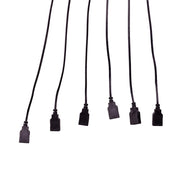 Kurt Adler 6-Foot USB Power Extension Cord+ with Black Wire and 6 Ports