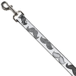 Dog Leash - Mustaches White/Sketch