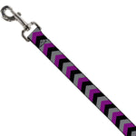 Dog Leash - Chevron Purple/Black/Gray