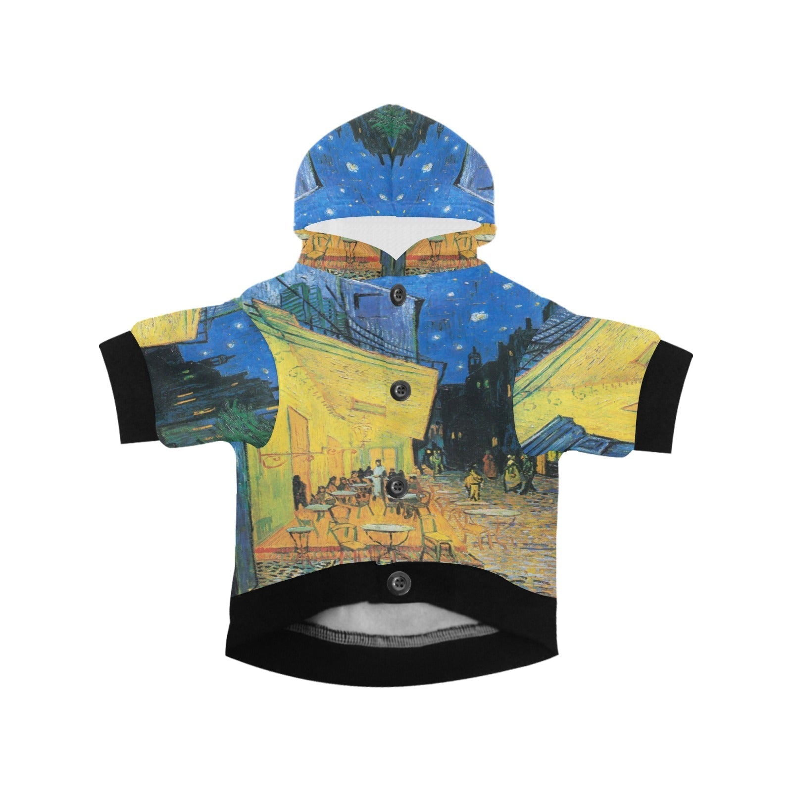 Van Gogh Cafe Terrace At Night Button Hoodie