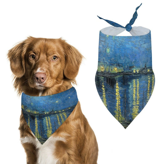 Van Gogh Starry Night Over The Rhone Pet Scarf