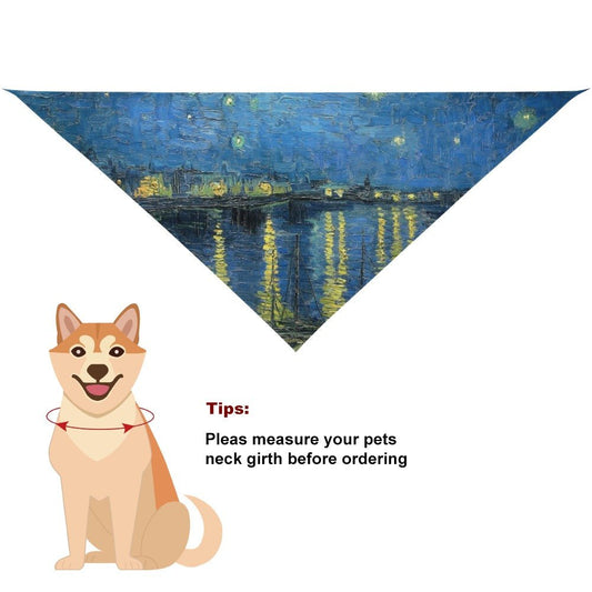 Van Gogh Starry Night Over The Rhone Pet Scarf