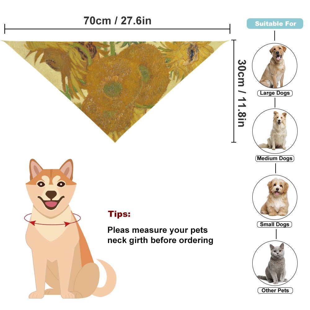 Van Gogh Sunflowers Pet Scarf
