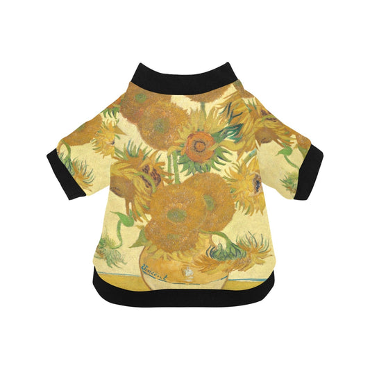 Van Gogh Sunflowers Round Neck Shirt luxury pet product from Southlake Paws