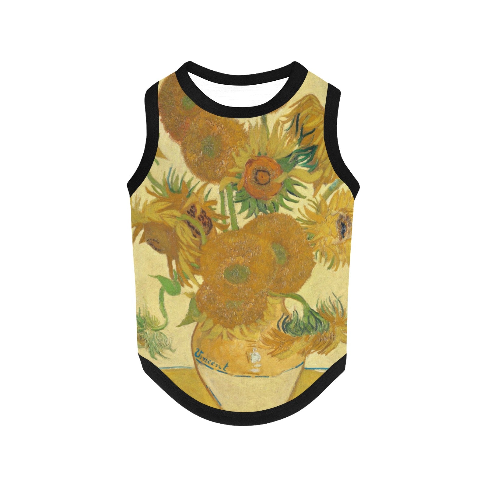 Van Gogh Sunflowers Tank Top luxury pet product from Southlake Paws