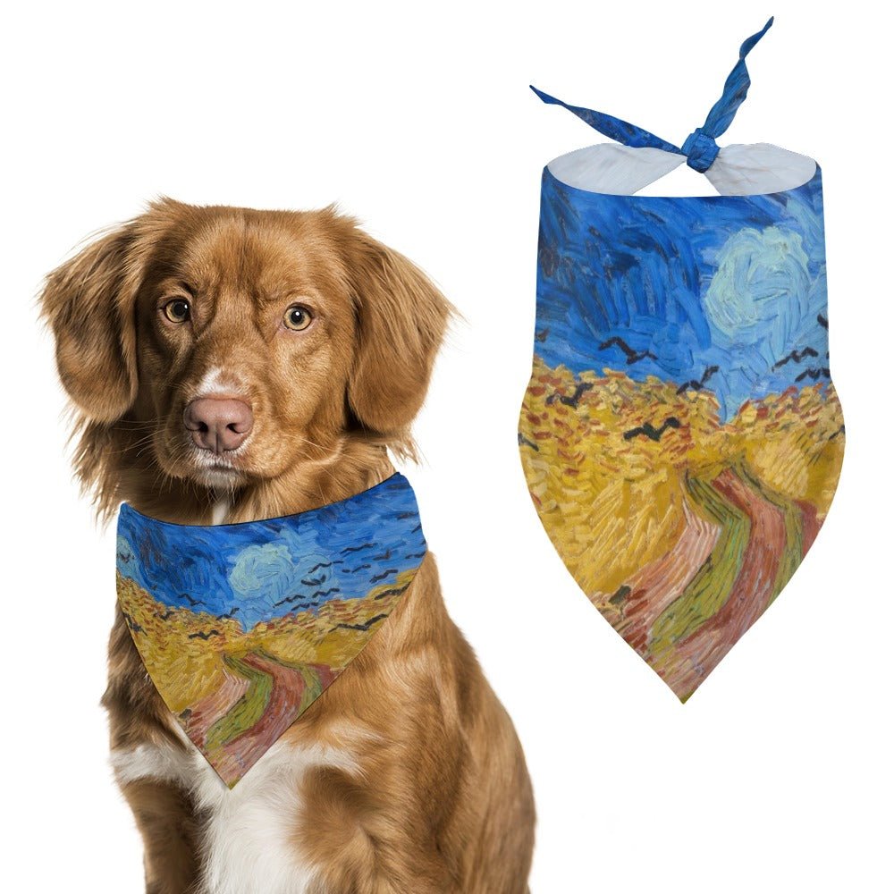 Van Gogh Wheatfield with Crows Pet Scarf