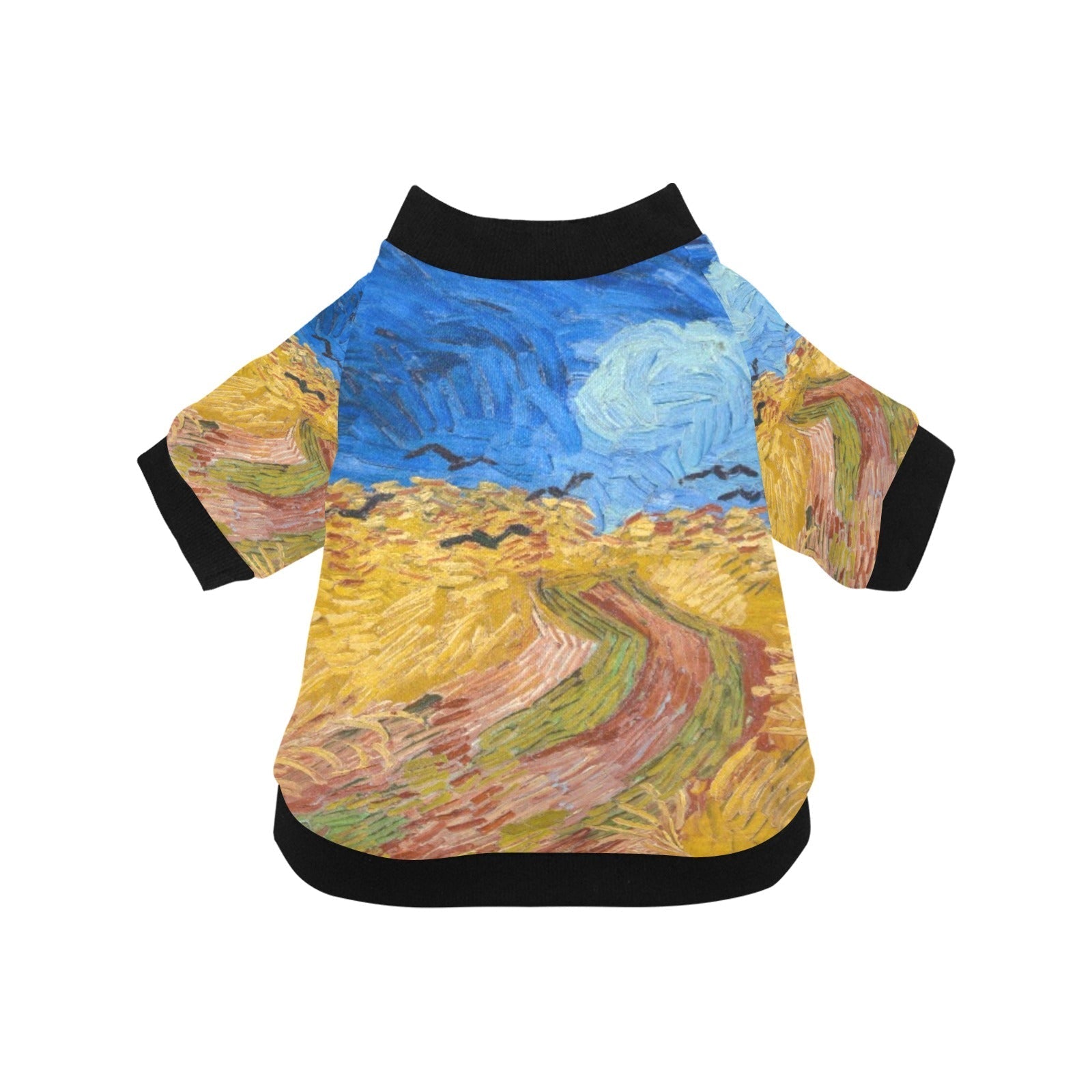 Van Gogh Wheatfield with Crows Round Neck Shirt luxury pet product from Southlake Paws