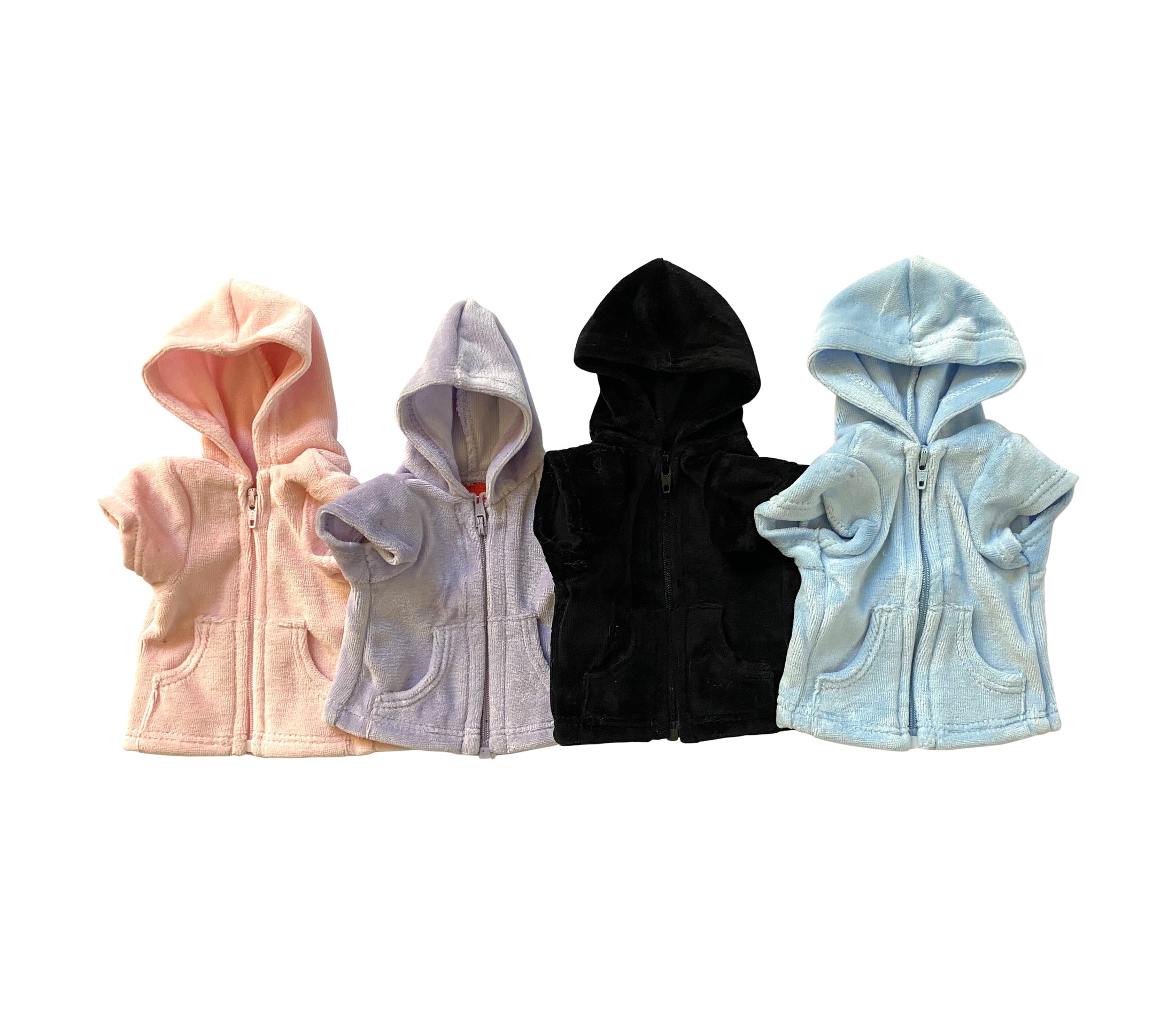 Velour Zip Front Hoodie, Lilac 