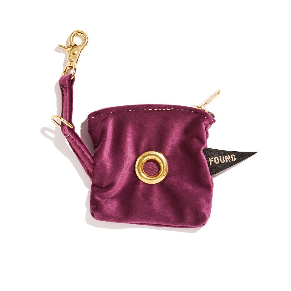 Poop Bag Pouches Premium Vintage Purple Velvet Poop Bag Pouch