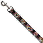 Dog Leash - Tranquility Beats Calaveras/Floral Equalizer Black/Multi Color