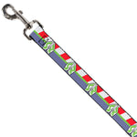 Dog Leash - Toy Story Buzz Lightyear Space Ranger Logo/Striping Red/White/Green/Purple