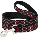 Dog Leash - Mini Navajo Black/Gray/Red/White