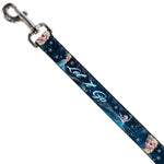 Dog Leash - Elsa the Snow Queen Poses/Snowflakes LET IT GO Blues/White