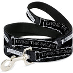 Dog Leash - LIVING THE DREAM Scroll Gray/Black/White