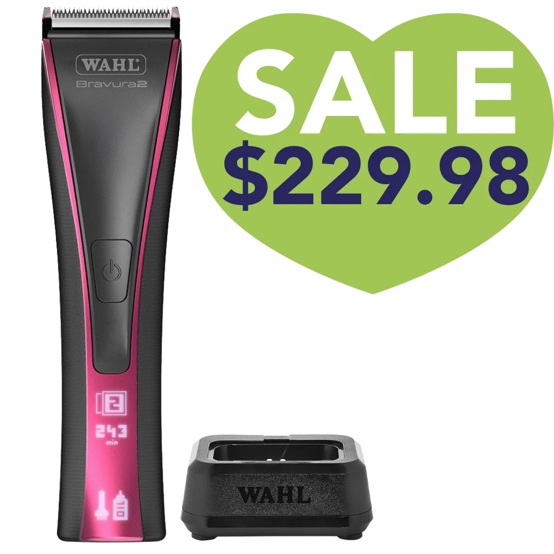 Pet Bravura2 Cordless Clipper Brilliant Rose with Charging Stand by Wahl