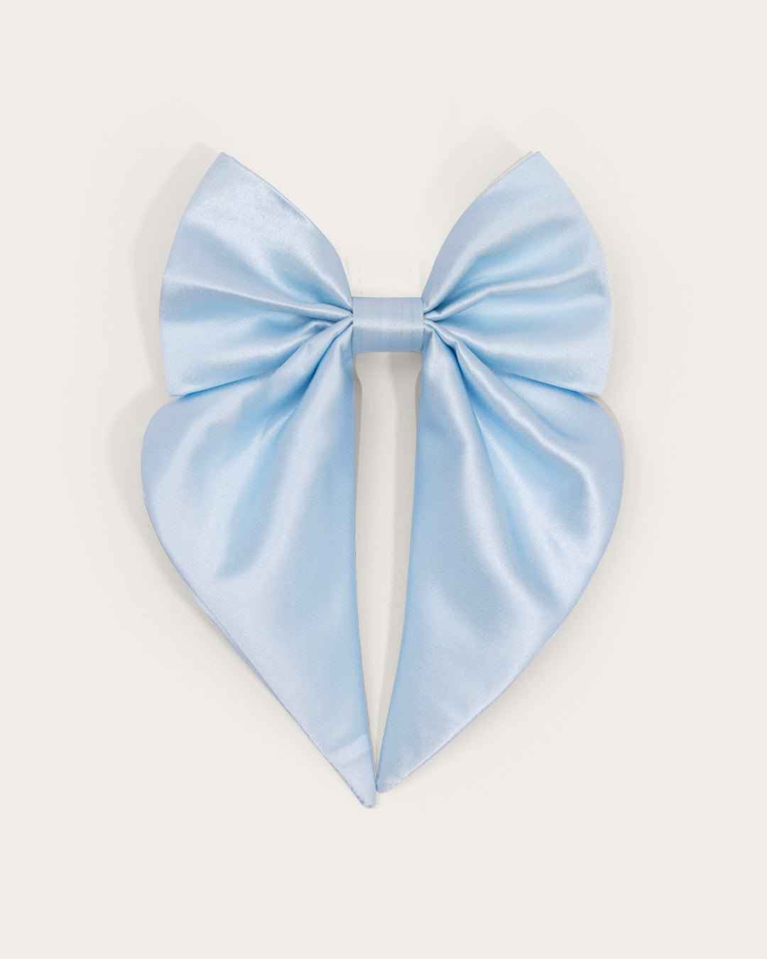 Satin Collar Bow - Sky