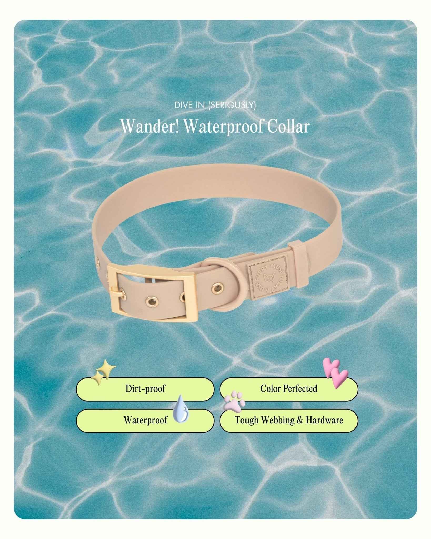 Wander! Waterproof Collar - Latte