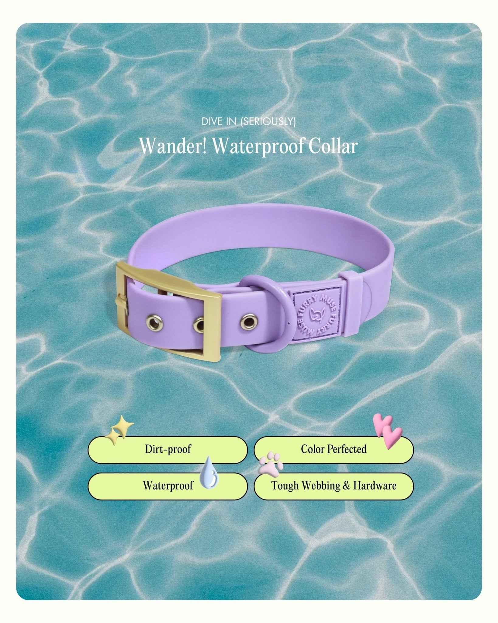 Wander! Waterproof Collar - Lilac