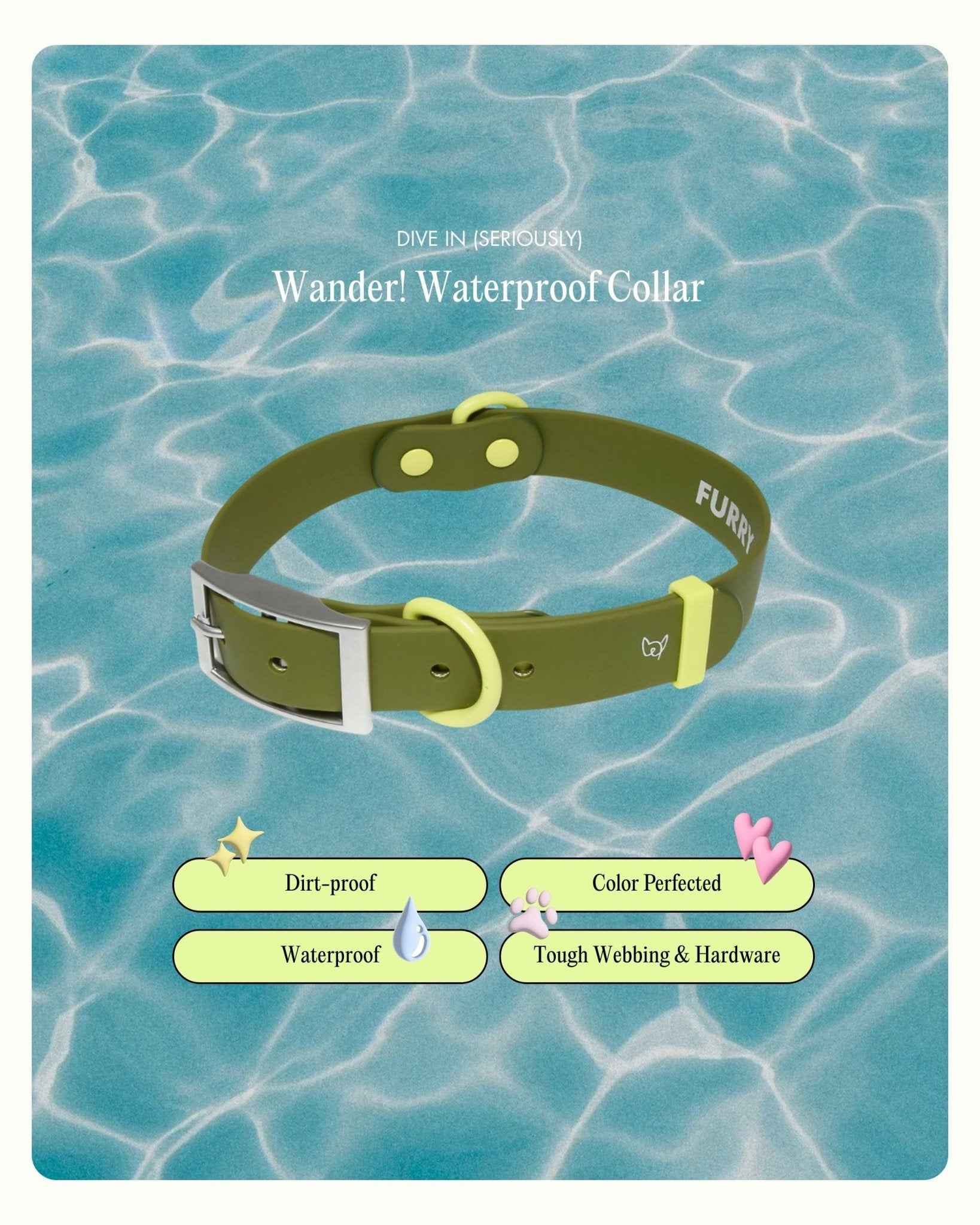 Wander! Waterproof Collar - Martini