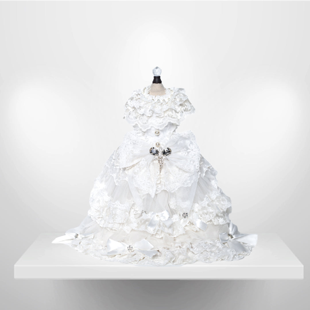 Wedding Faux Fur Dress - Designer Dog Leash from Southlake Paws