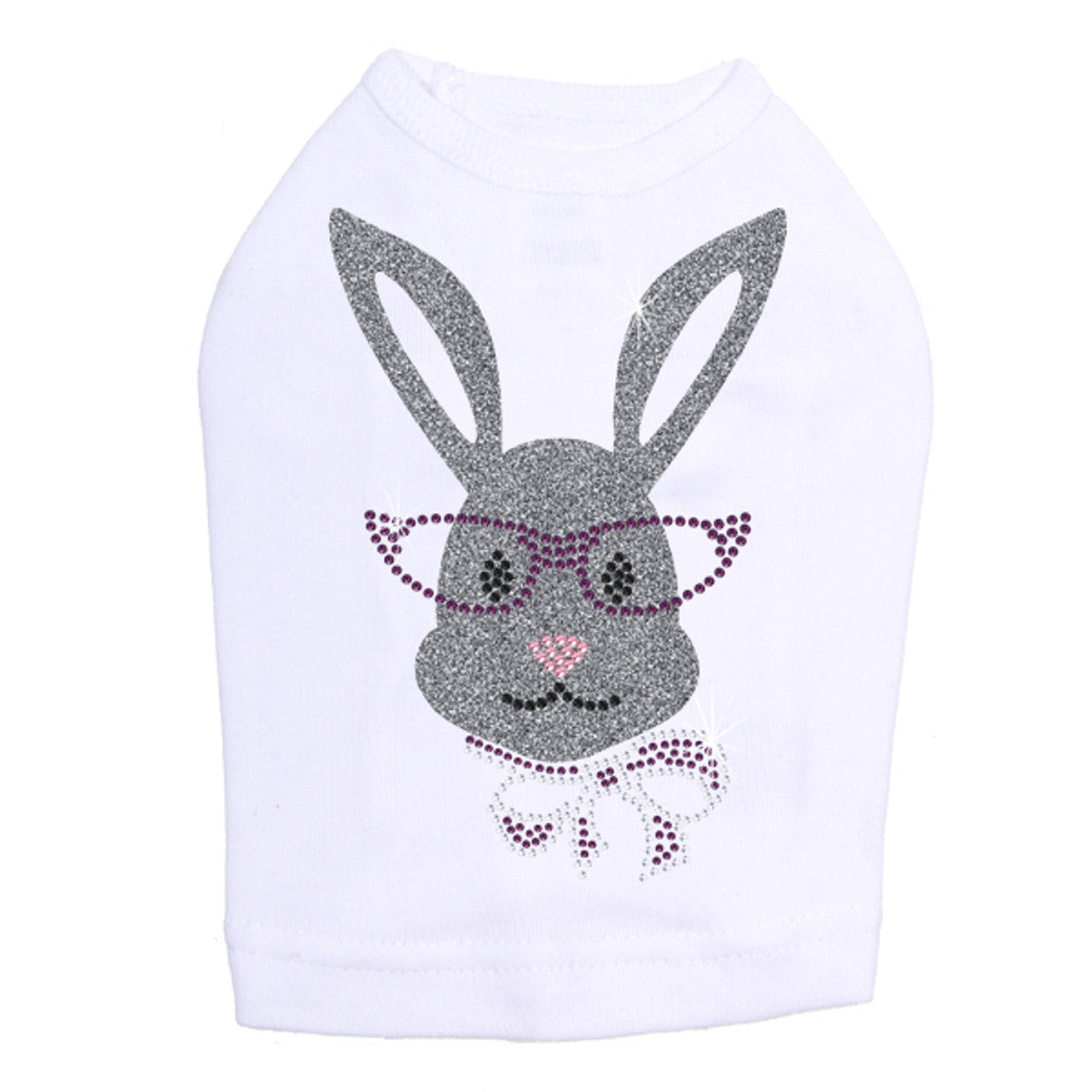 Girl Bunny with Glasses and Bow - Dog Tank alternate view