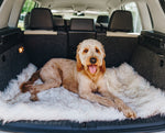 PupRug Portable Orthopedic Dog Bed - White with Brown Accents