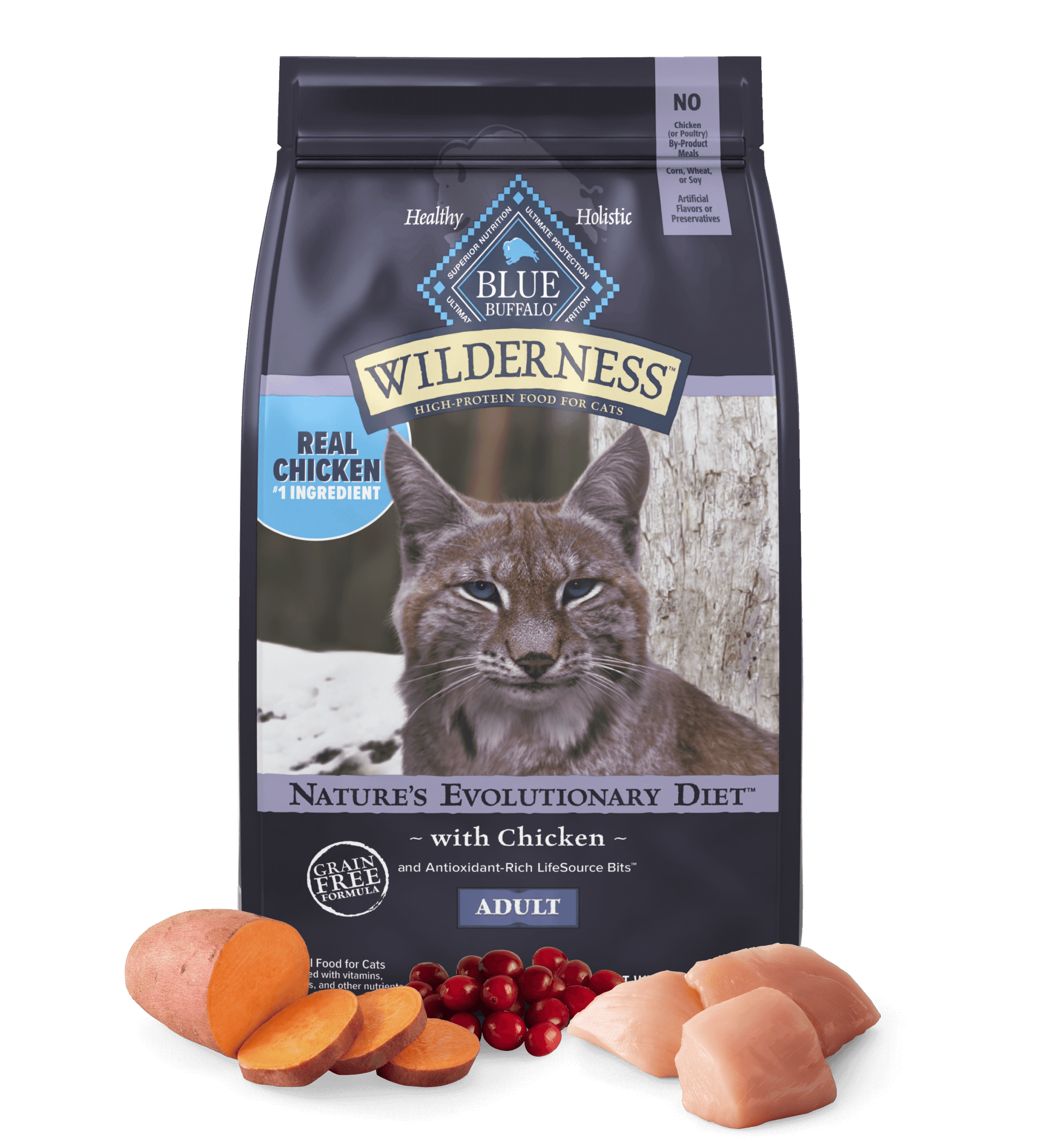 Blue Buffalo Wilderness Adult Chicken Recipe Dry Cat Food (12lb) 