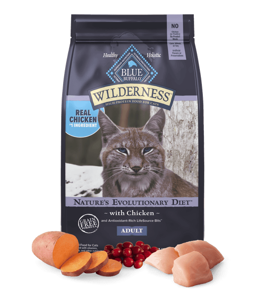 Blue Buffalo Wilderness Adult Chicken Recipe Dry Cat Food (12lb) 