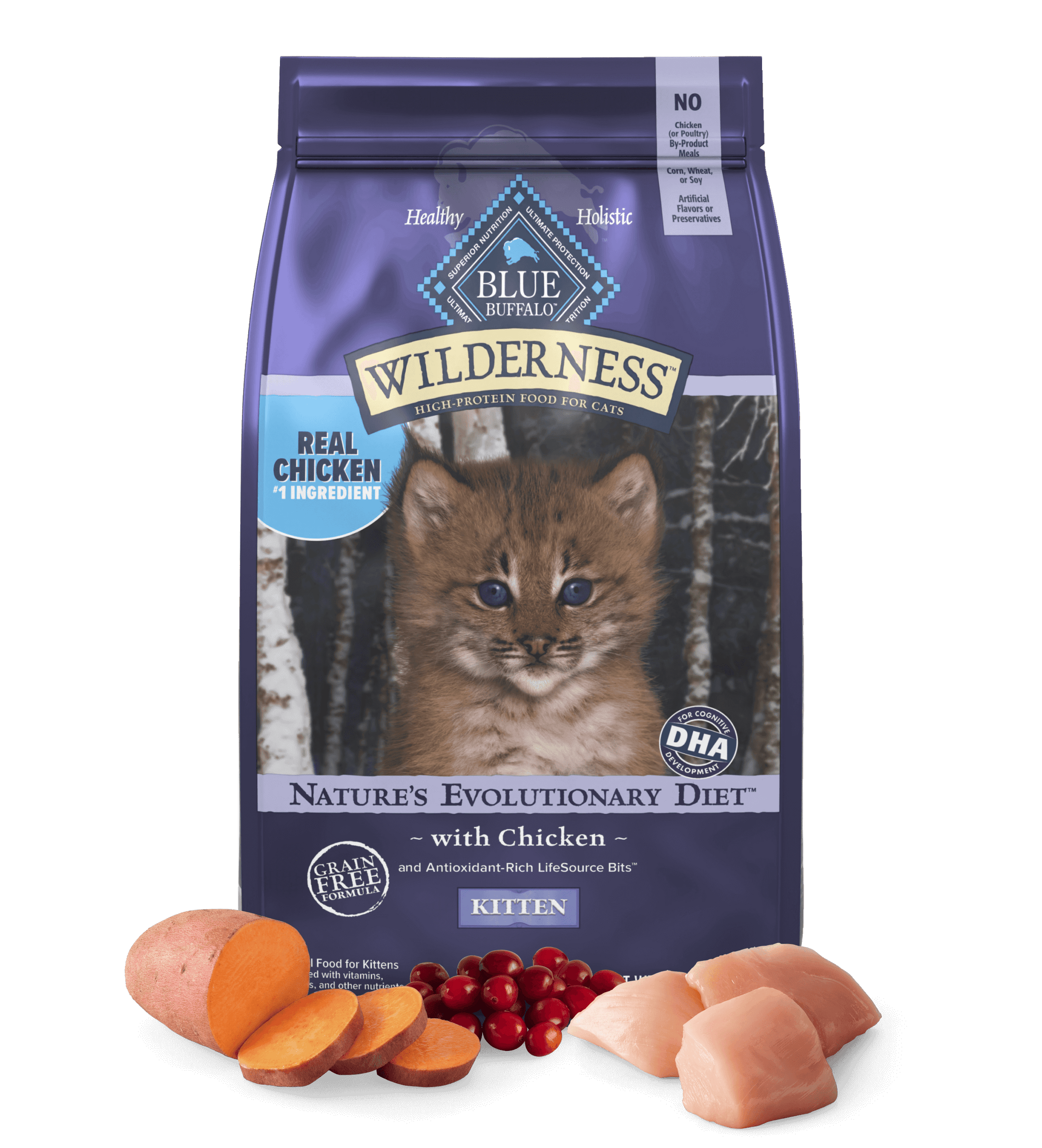 Blue Buffalo Wilderness Kitten Chicken Recipe Dry Cat Food 