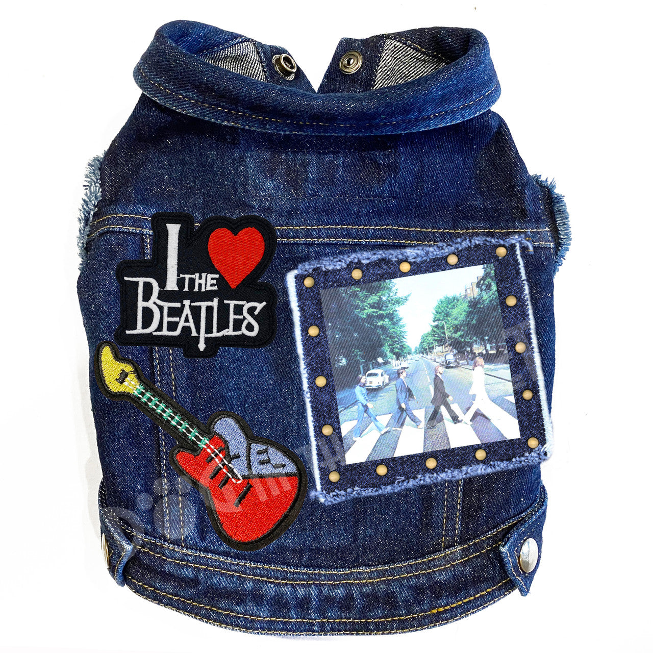 Rock Star (The Beatles) Abbey Lane Denim Dog Jacket for dogs