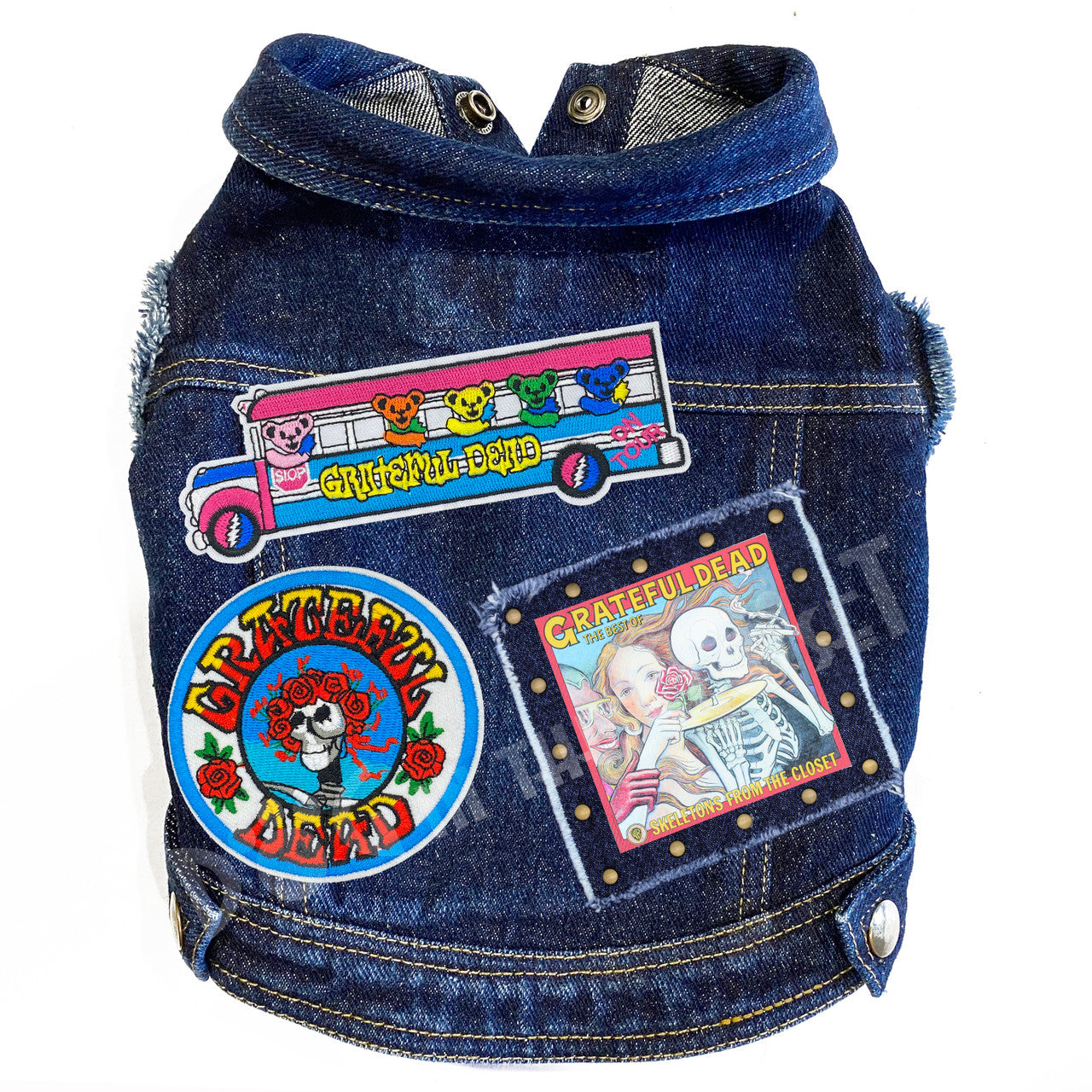 Rock Star (Grateful Dead) Skeletons from the Closet Denim Dog Jacket alternate view