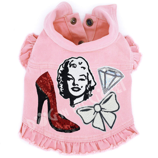 Marilyn Monroe Denim Dog Jacket for dogs