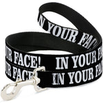 Dog Leash - IN YOUR FACE Black/White