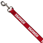 Dog Leash - YAHWEH Text Red/White