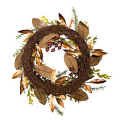 Kurt Adler 24-Inch Berries and Pinecone Burgundy Rattan Wreath
