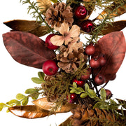 Kurt Adler 24-Inch Berries and Pinecone Burgundy Rattan Wreath