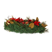 Kurt Adler 30-Inch Unlit Red & Gold Poinsettia Wreath