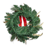 Kurt Adler 24-Inch Unlit Gold, Red and Green Ribbon Wreath