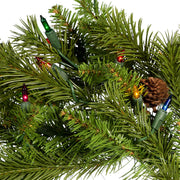Kurt Adler 24-Inch Pre-Lit Multi-Colored Incandescent Pinecone Wreath