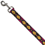 Dog Leash - Navajo Orange/Purple/Yellow/Pink/Green/Black