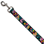 Dog Leash - Alice/Cheshire Cat/Flowers Poses Black/Multi Color