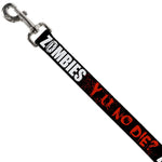 Dog Leash - Zombies Y U NO DIE Black/White/Red