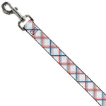 Dog Leash - Plaid X White/Red/Turquoise/Gray
