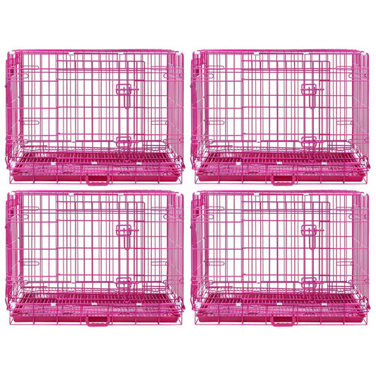 24-42" Collapsible Pink Dog Crate RED24-42