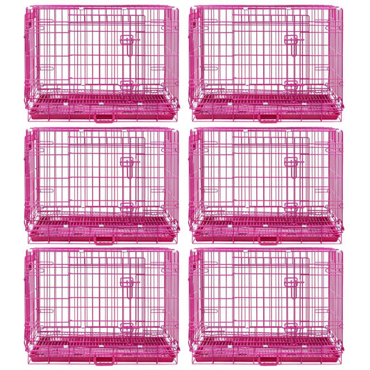 24-42" Collapsible Pink Dog Crate RED24-42