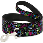Dog Leash - Sketch Skull/Star/Heart/Checker Black/Multi